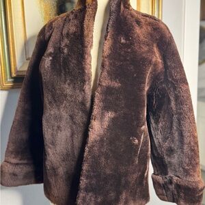 Antique Plush Lamb Brown Fur Jacket